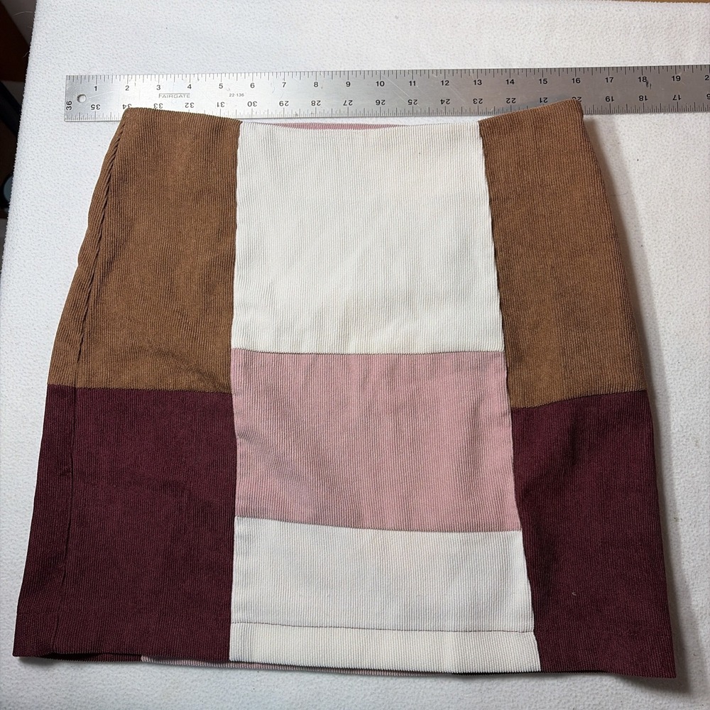Francesca's | Corduroy Color Block Mini Skirt | Size Small